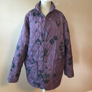 Vintage Quilted Muted Purple Silk Jacket REVERSES to Bright Patchwork